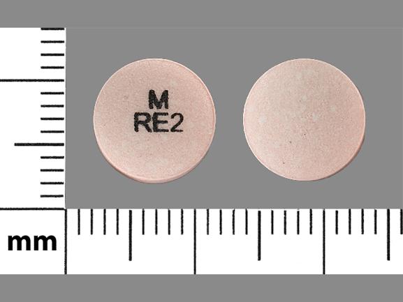 Pill M RE2 Pink Round is Ropinirole Hydrochloride Extended-Release