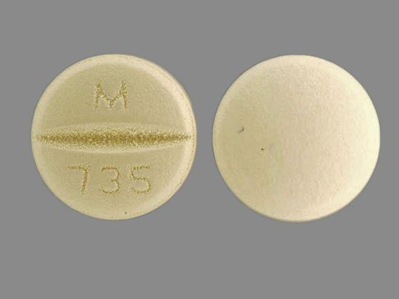 Pill M 735 Beige Round is Benazepril Hydrochloride and Hydrochlorothiazide