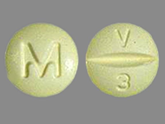 Pill M V 3 Yellow Round is Venlafaxine Hydrochloride