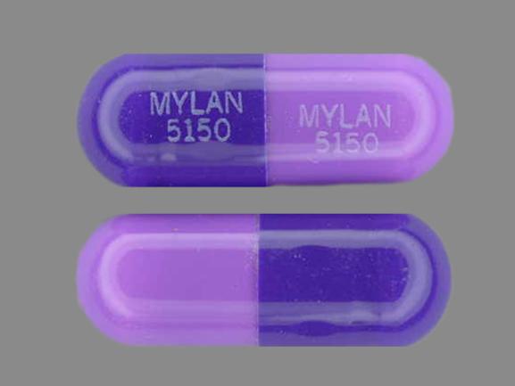 Pill MYLAN 5150 MYLAN 5150 Purple Capsule/Oblong is Nizatidine