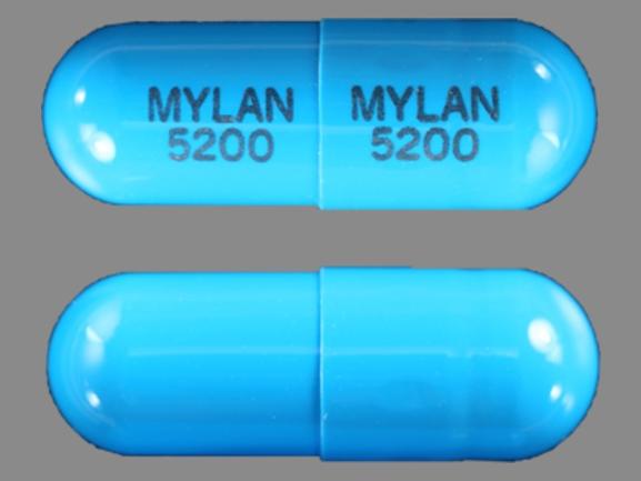 Pill MYLAN 5200 MYLAN 5200 Blue Capsule/Oblong is Tolmetin Sodium