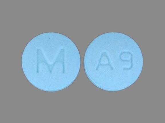 Pill M A9 Blue Round is Amlodipine Besylate