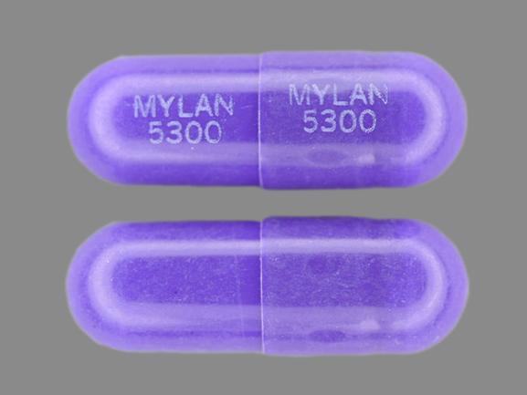 Pill MYLAN 5300 MYLAN 5300 Purple Capsule-shape is Nizatidine