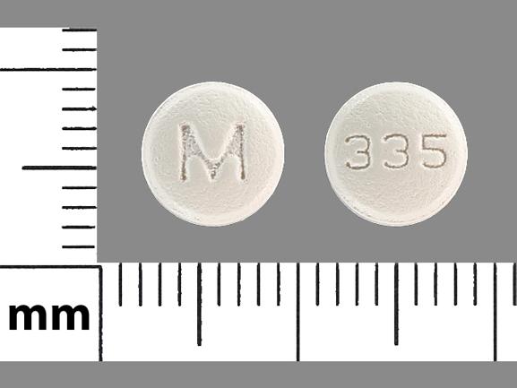 Pill M 335 White Round is Olanzapine