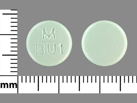 Pill M BU1 Green Round is Bupropion Hydrochloride Extended Release (SR)