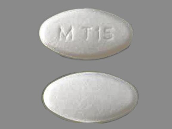 Pill M T15 White Elliptical/Oval is Topiramate