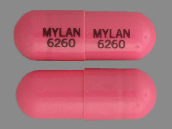 Pill MYLAN 6260 MYLAN 6260 Pink Capsule/Oblong is Propranolol Hydrochloride Extended-Release