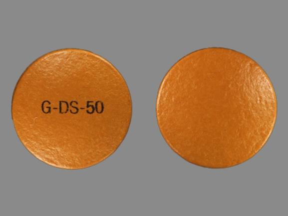 Pill G DS 50 Brown Round is Diclofenac Sodium Delayed Release