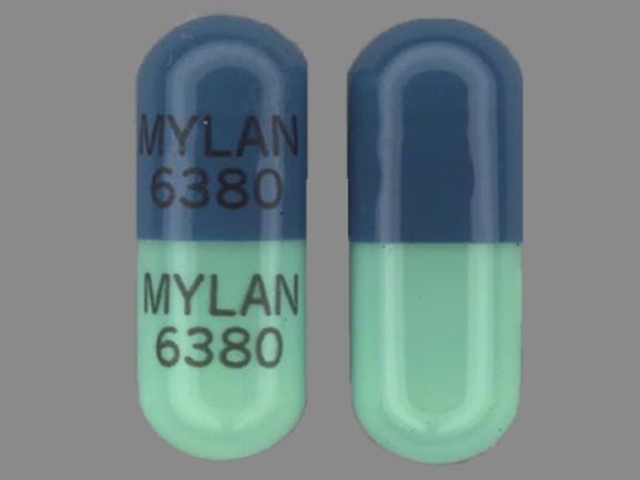 Pill MYLAN 6380 MYLAN 6380 Green Capsule/Oblong is Verapamil Hydrochloride Extended-Release