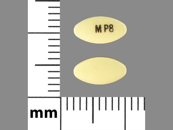 Pill M P8 Yellow Oval is Pantoprazole Sodium Delayed Release