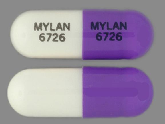 Pill MYLAN 6726 MYLAN 6726 Purple Capsule-shape is Zonisamide