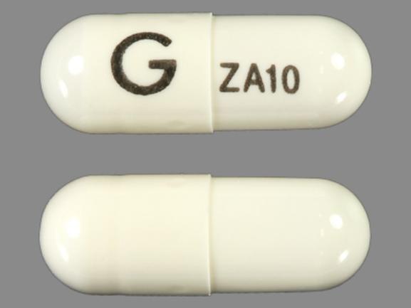 Pill G ZA10 White Capsule/Oblong is Zaleplon