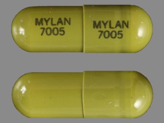 Pill MYLAN 7005 MYLAN 7005 Green Capsule/Oblong is Loxapine Succinate