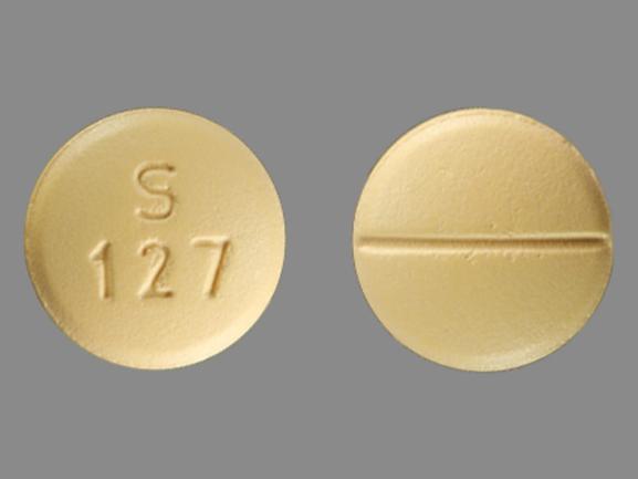 Pill S 127 Yellow Round is Sertraline Hydrochloride