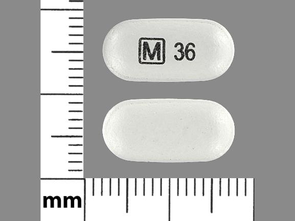 Pill M 36 White Capsule/Oblong is Methylphenidate Hydrochloride Extended-Release