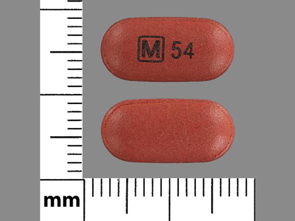 Pill M 54 Red Capsule/Oblong is Methylphenidate Hydrochloride Extended-Release