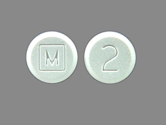 M P2 Pill Maroon Round 8mm - Pill Identifier