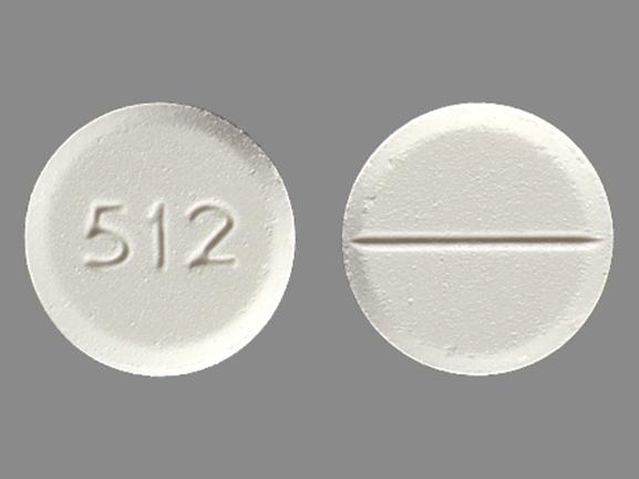 Pill 512 is Acetaminophen and Oxycodone Hydrochloride 325 mg / 5 mg