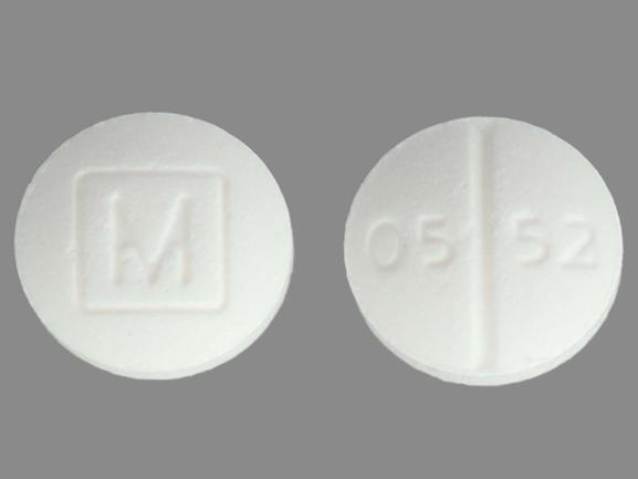 Pill M 05 52 White Round is Oxycodone Hydrochloride
