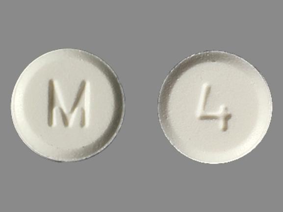 Pill M 4 White Round is Hydromorphone Hydrochloride