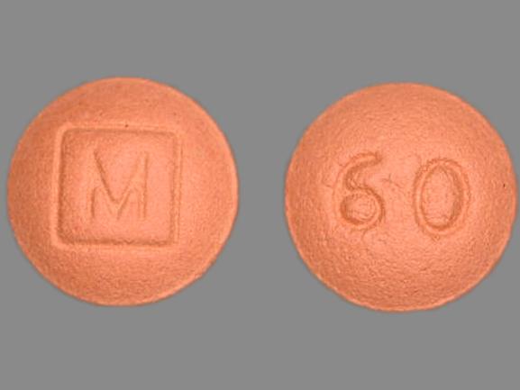 Pill 60 M Orange Round is Morphine Sulfate Extended-Release