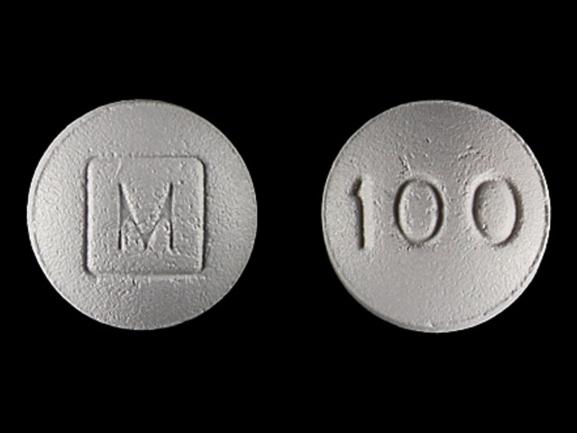 Pill 100 M Gray Round is Morphine Sulfate Extended-Release