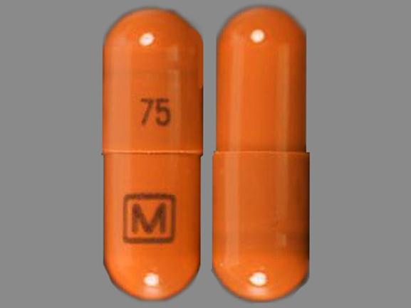 Pill 75 M Orange Capsule/Oblong is Imipramine Pamoate