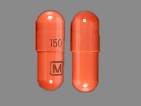 Pill M 150 Orange Capsule/Oblong is Imipramine Pamoate