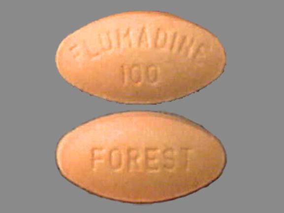 Pill FOREST FLUMADINE100 Orange Oval is Flumadine