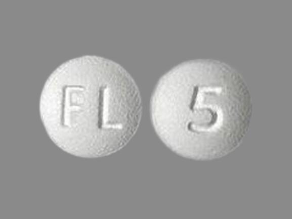 Pill FL 5 White Round is Lexapro