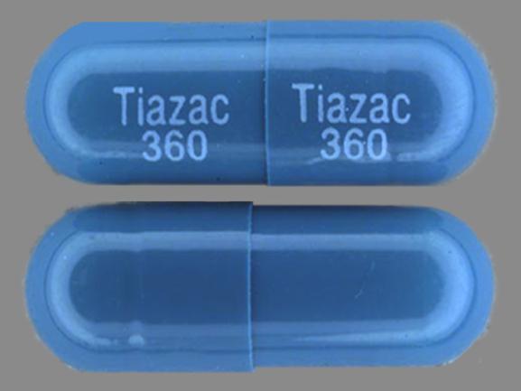 Pill Tiazac 360 Tiazac 360 Blue Capsule/Oblong is Tiazac