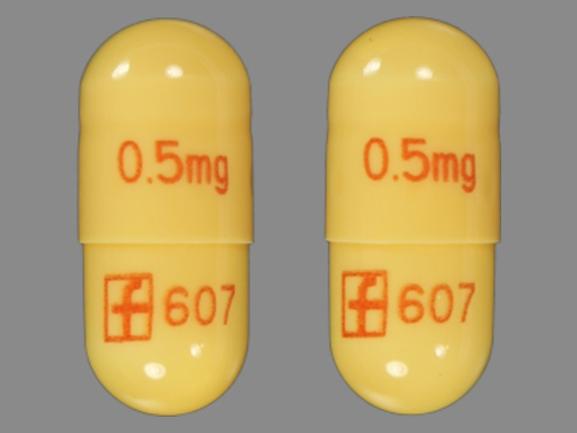Pill 0.5mg Logo 607 Yellow Capsule-shape is Prograf