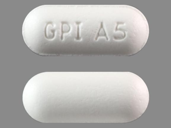 Pill GPI A5 White Capsule-shape is Acetaminophen.