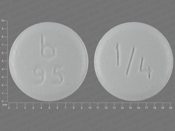 Pill 1/4 b95 White Round is Clonazepam