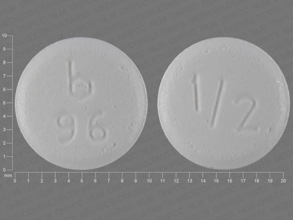 Pill 1/2 b96 White Round is Clonazepam