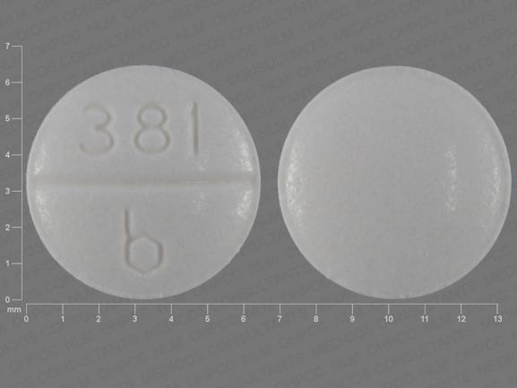 Pill 381 b White Round is Meperidine Hydrochloride