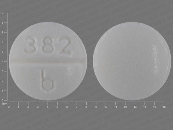 Pill 382 b White Round is Meperidine Hydrochloride