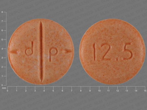 Pill d p 12.5 Peach Round is Adderall