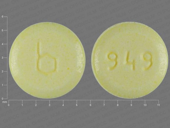 Pill b 949 Yellow Round is Nortrel 1/35