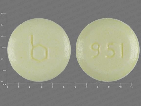 Pill b 951 Yellow Round is Nortrel 7/7/7