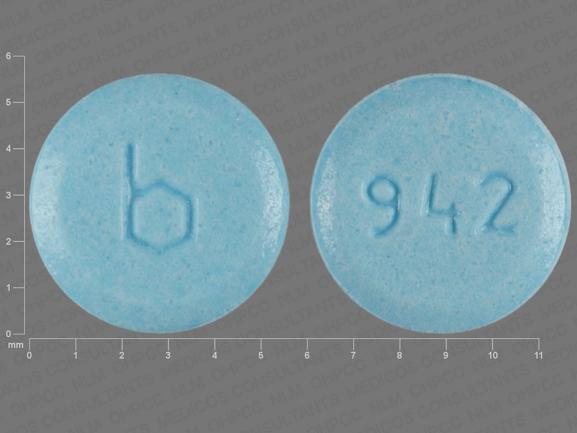 Pill b 942 Blue Round is Nortrel 7/7/7