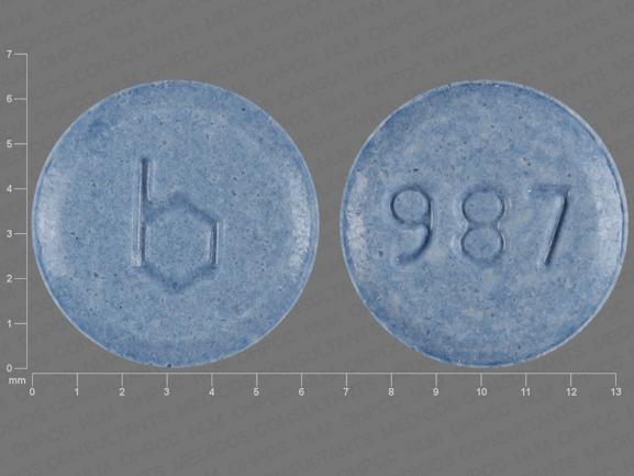 B 987 Pill Images Blue Round.