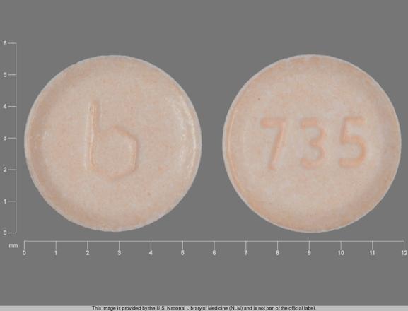 Pill b 735 Peach Round is Balziva