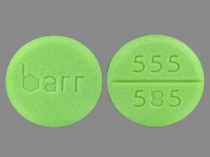 Pill barr 555 585 Green Round is Chlorzoxazone