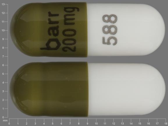 Pill barr 200mg 588 Green & White Capsule-shape is Didanosine
