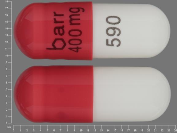 Pill barr 400mg 590 Red & White Capsule/Oblong is Didanosine