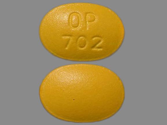 Pill OP 702 Yellow Elliptical/Oval is Vivactil