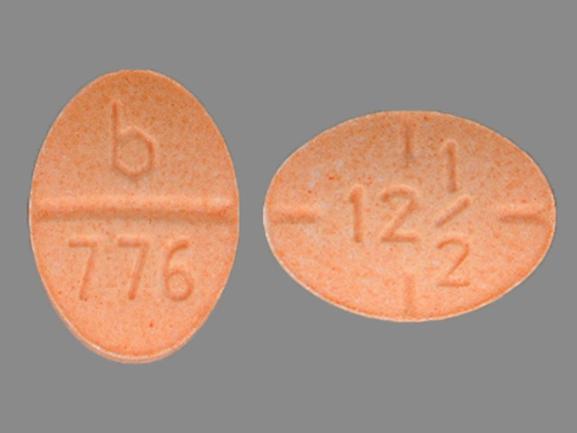 Pill b 776 12 1/2 Orange Oval is Amphetamine and Dextroamphetamine