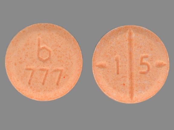 Pill b 777 1 5 Orange Round is Amphetamine and Dextroamphetamine
