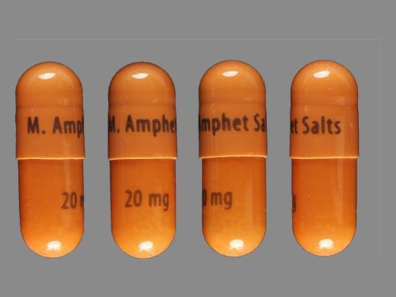 Amphetamine and dextroamphetamine extended release 20 mg M. Amphet Salts 20 mg